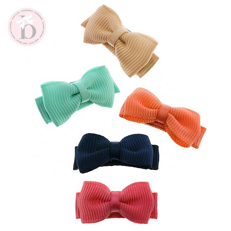 196 Colors In Stock Newborn Baby Tiny Bow Snap Hair Clip